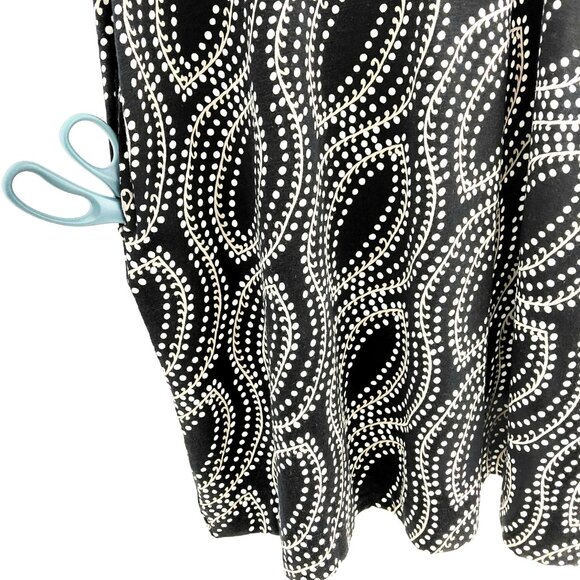 Chico's Short Sleeve Shift Dress Size XL Black Paisley Pullover Ruffle Sleeve - Picture 3 of 8